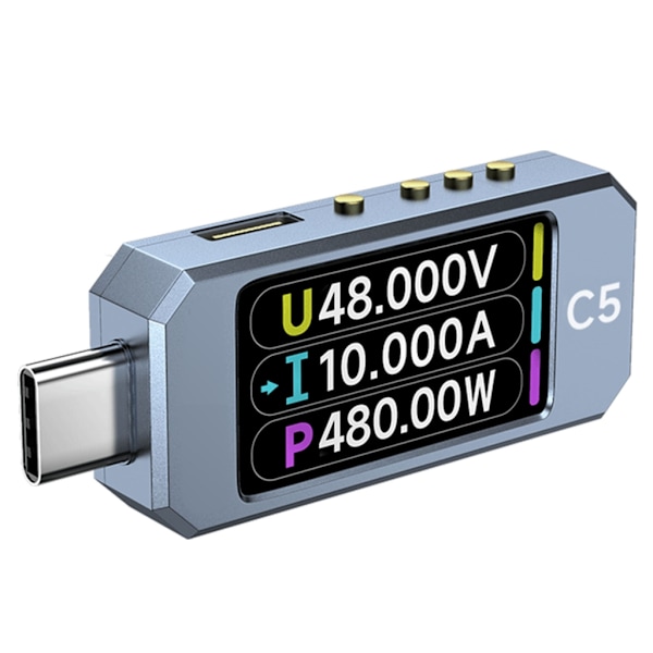 Avancerad USB Typ C Effektmätare Multimeter med IPS LCD-skärm för PD3.1
