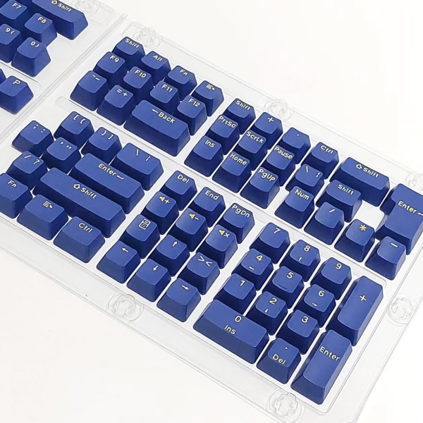 132 för Key Keycap PBT Double Shot OEM Höjd Mekanisk Tangentbord Keyboard för Cherry MX Switchar 61/62/64/68/75/84/87/104 Blue