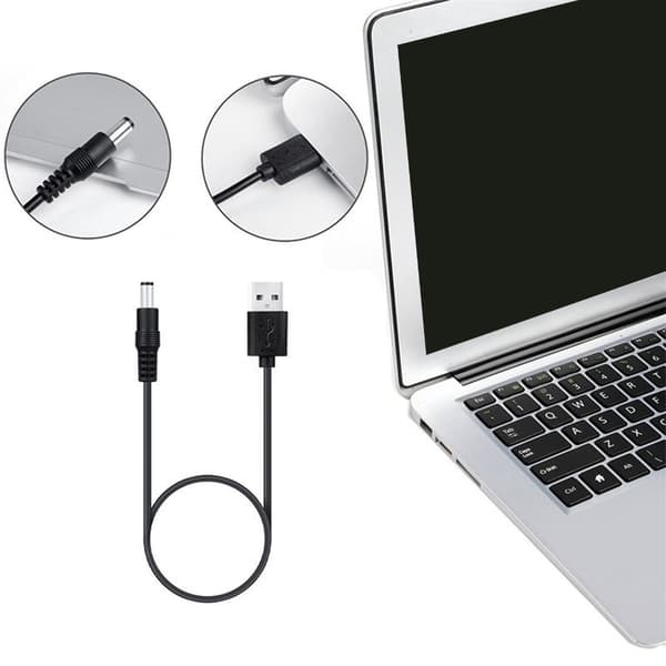 USB til DC5521 Strømkabel 5V DC5.5x2.1mm Ladekabel Inkluderer 13 Tips