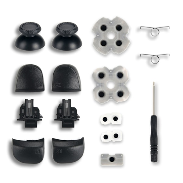För PS5-Controller L1-R1 L2-R2 Trigger-Knappar 3D-Analog Stick + Konduktiv Gummiknapp Skruvmejsel Reparationskit Hållbart