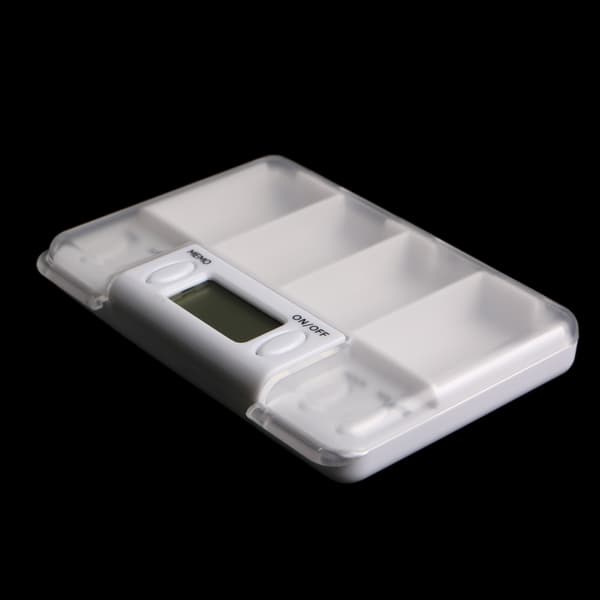 Pillepåmindelse Medicin Alarm Timer Elektronisk Æske til Etui Organizer 4 Rum