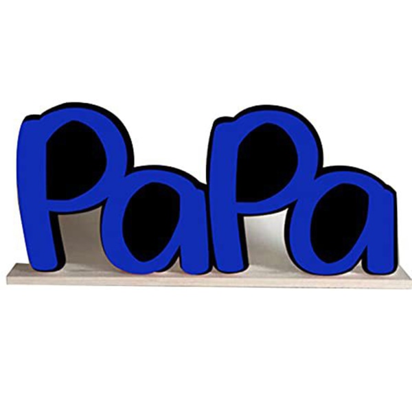 Trä Pappa Pappa Bild Fotoram DIY Hem Desktop Dekoration Fars Dag Present Blue PAPA
