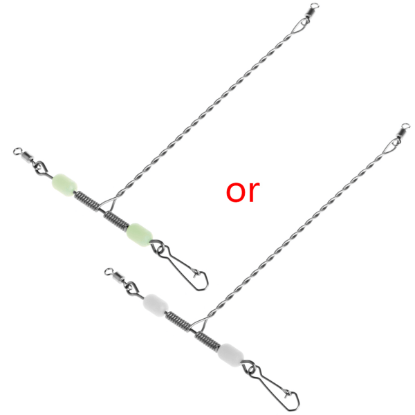 Fiskelinearm med drejelig snaplås til T-formede lysende perler i rustfrit stål, rig tackle til udendørs rejser Go Fishin