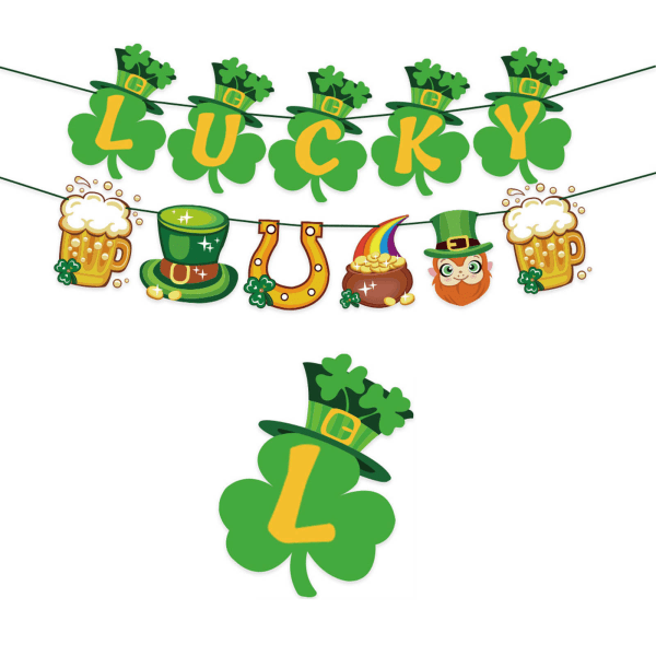 Patrick's Day Dekoration Set Lucky Clover för Banner Gnome Balloons Cake Toppers null - Set 2