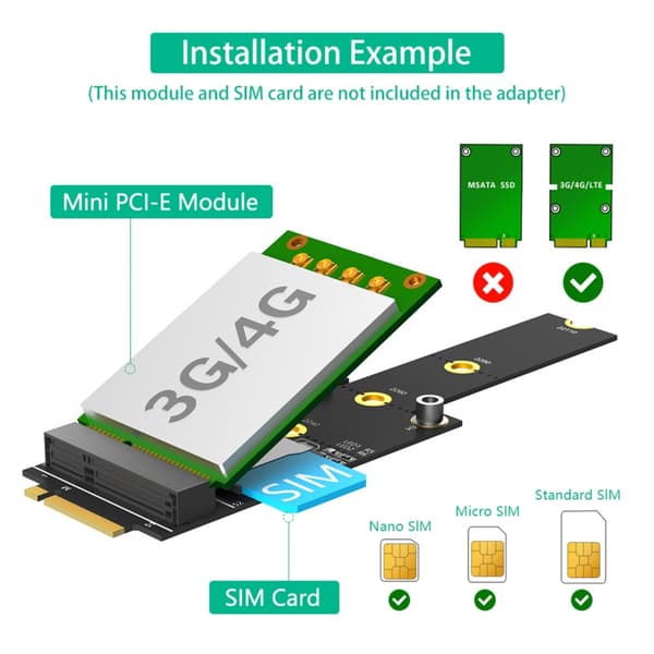 M.2 NGFF M Key - Mini PCIe -sovitinkortti 2242 2260 2280 221100 kiintolevy