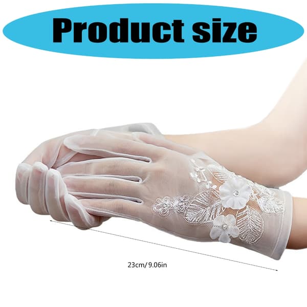 Tidlös stil brudhandskar mjuk spetsdesign bröllopsceremoni Cream