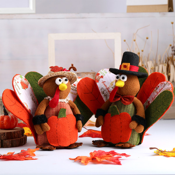 Pumpa Turkiet Styling Thanksgiving för Doll Ornament Harvest Festival Dwarf för null - Female