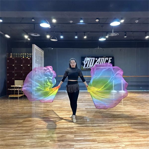 Chiffon Gradient Regnbue Lovsang Dans Tilbedelsesflag til Kvinder og Performere
