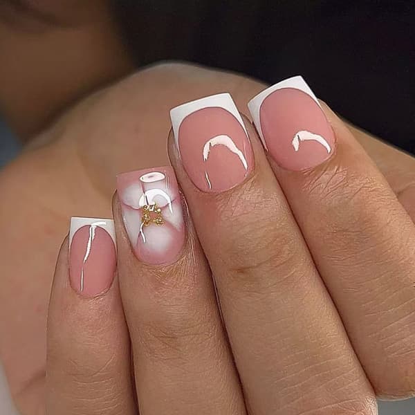Ombres mousserende press-on negle delikat blomsterkunst plastik manicure tilbehør