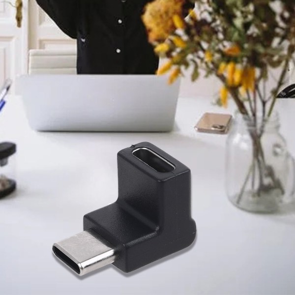 Rätt vinkel 90 grader USB 3.1 Typ C hane till hona USB-C konverteradapter för smarttelefon för S9 S8 Note 9