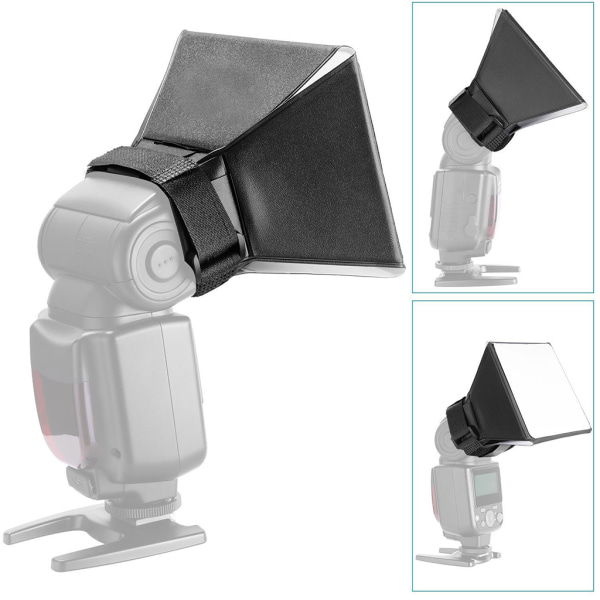 Universal hopfällbar blixt Softbox Diffuser Kamera Foto Speedlight Soft Box Kit Verktyg för Nikon kameratillbehör