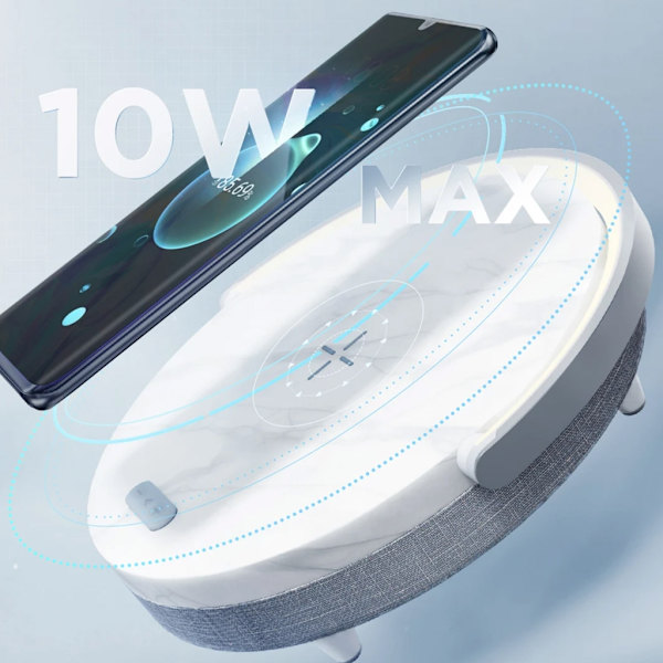 Bärbar Bluetooth-kompatibel högtalare med trådlös laddning och telefonhållarfunktion Perfekt nattlampa för studentrum Marbling
