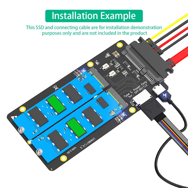Effektiv M.2(NGFF) NVMe SSD til SATAs og SFF 8611 8612 Datamaskinadapter