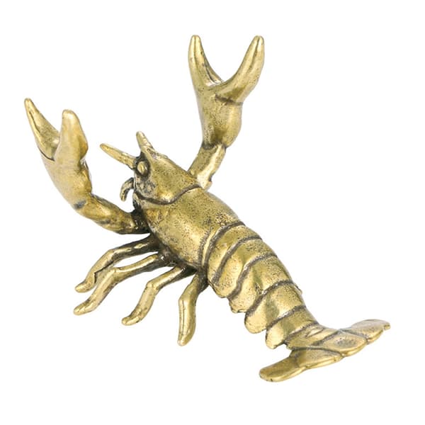 Retro Messing Små Hummer Ornament Solid Kobber Krebs Statue Figurer