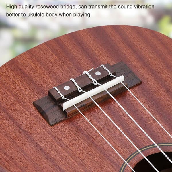 Ukulelebro med saler og mutter i palisander for ukuleleinstrumenter