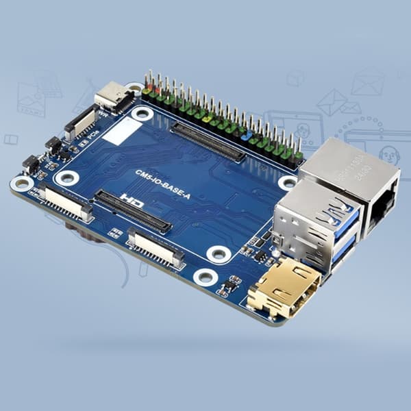 Compute Module 5 Utvidelseskort med standardkontakter og GPIO-tilgang