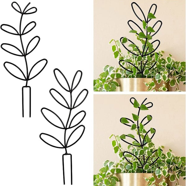 2 förpackningar Trädgårdsspaljé Små krukväxter Spaljé för klätterväxter inomhus utomhus för blomma grönsaksrankor Krukor Gold
