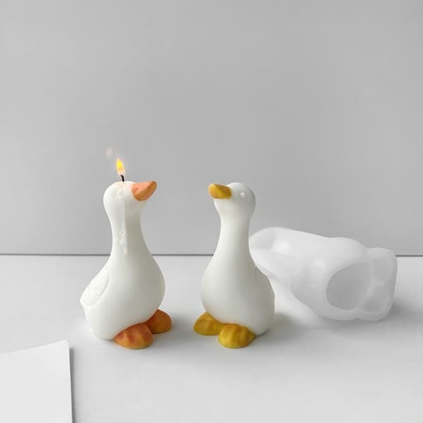 3D Anka Silikonform Söt Tecknad Djur Ljusform DIY Aromaterapi Gips