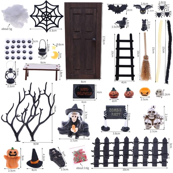 Dukkehus Tilbehør Mini Halloween Gresskar Trepynt Samling