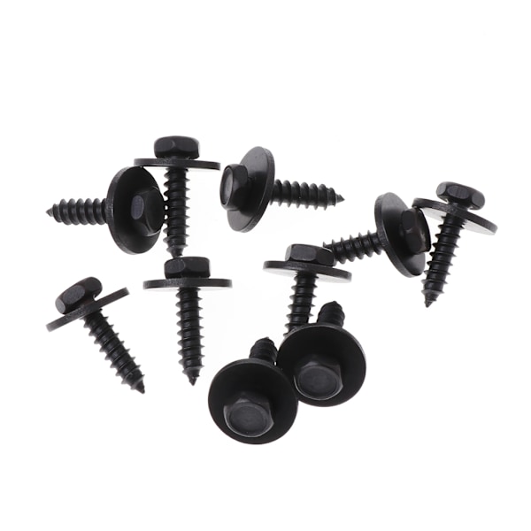 10 kpl 4,8x19mm Itsekierteittävät ruuvit kiinteällä aluslevyllä 8mm kuusiokanta musta