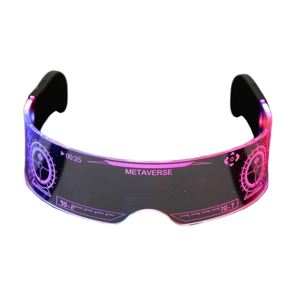 Roliga LED-kostymglasögon självlysande linser Halloweenfestrekvisita Karaokefestrekvisita Cosplaytillbehör 6