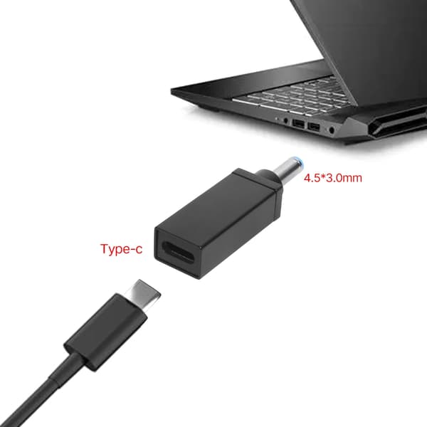 65W USB C til 4.5x3.0mm Strømadapter Professionel USB Adapter til Laptop