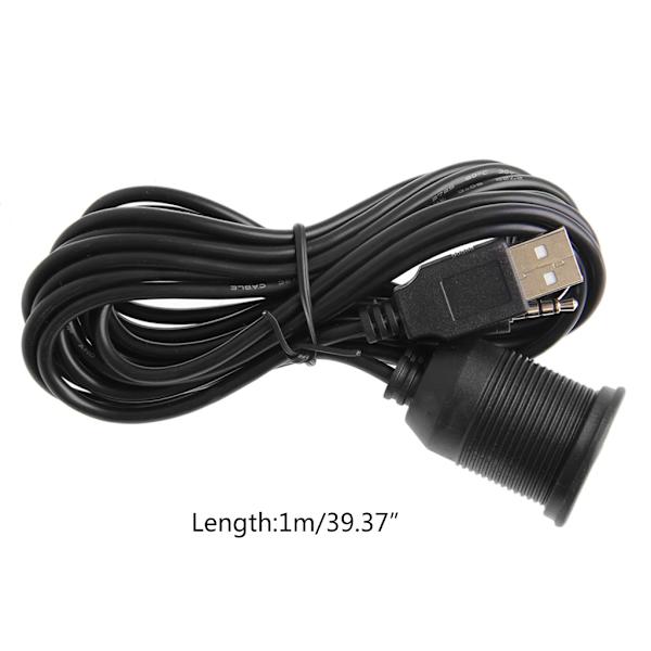 USB 3,5 mm 1/8 Aux-förlängningskabel Kabelmonteringspanel Bilbåt Dash Flush Mount Three piece set