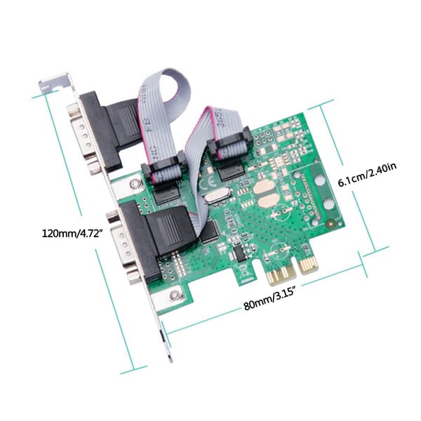 RS232 PCI for Express PCIe til 2 seriell DB9-adapterkort 2,5 Gb/s 1000 kbps RS-232