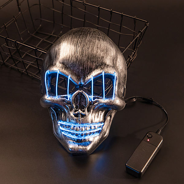 LED Glödande Masker Skull Shape Ljusmask Dansfester Bar Dance Mask PP Masker
