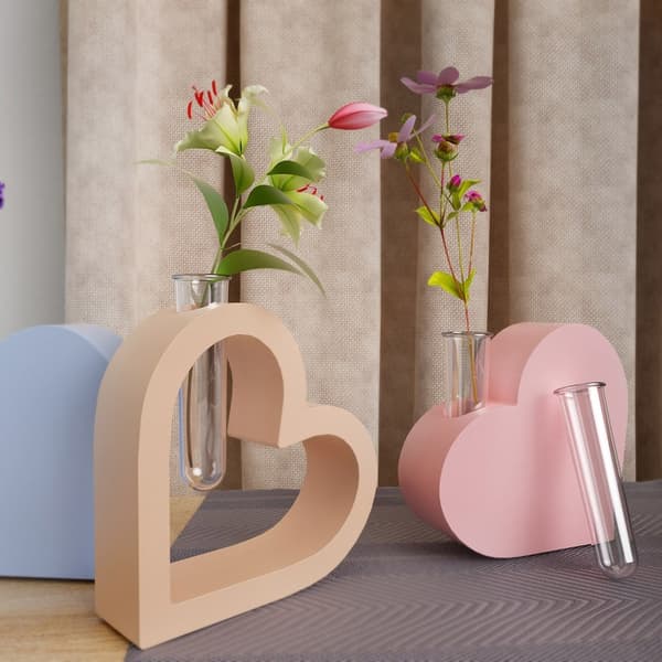 DIY Hydroponisk Vas Reagensrör Silikonform Hjärta Vas Blomkrukor Gipsform Solid