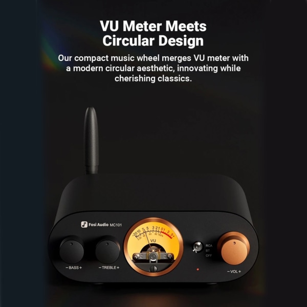 MC101 Mini Digital power med VU-mätare Bluetooth-kompatibel HiFi Stereo Amp Power 100W +100W Output AU
