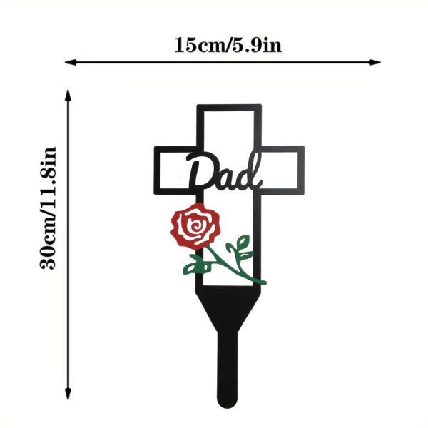 Metal Cross Garden Yard Stake kyrkogårdsdekorationer för grav Metall Cross Pile Memorial Plaque Stakes Cemetery Pile Aunt