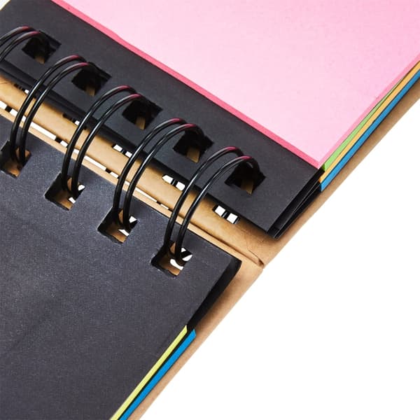 Farverig Sticky Note Hard Cover Memos Sticky Pad Notesblok til Studerende