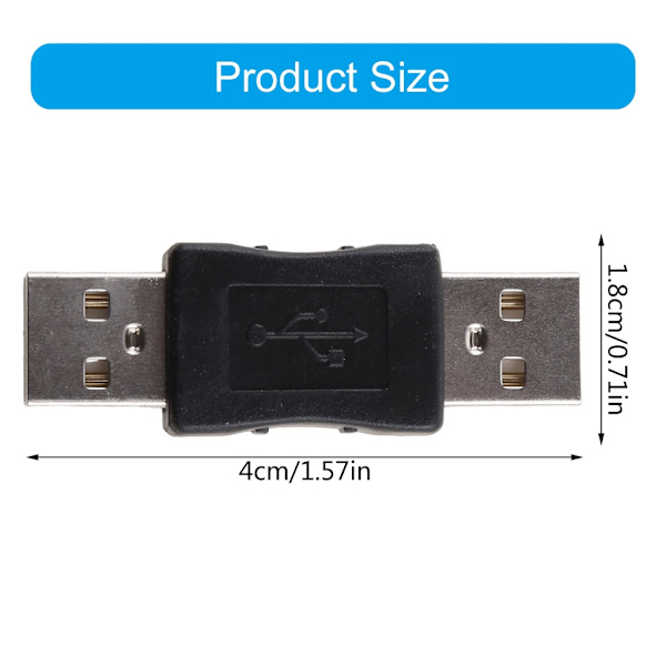USB-A 2.0 Han til USB-B 2.0 Han Konverteringsadapter til Bærbare Computere Printere