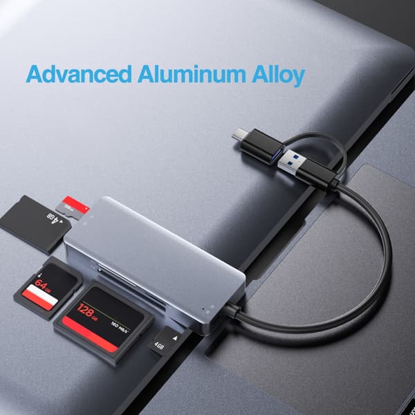 USB C USB3.0 Kortlæser 5 i 1 Hukommelseskortlæser Adapter til MS USB3.0