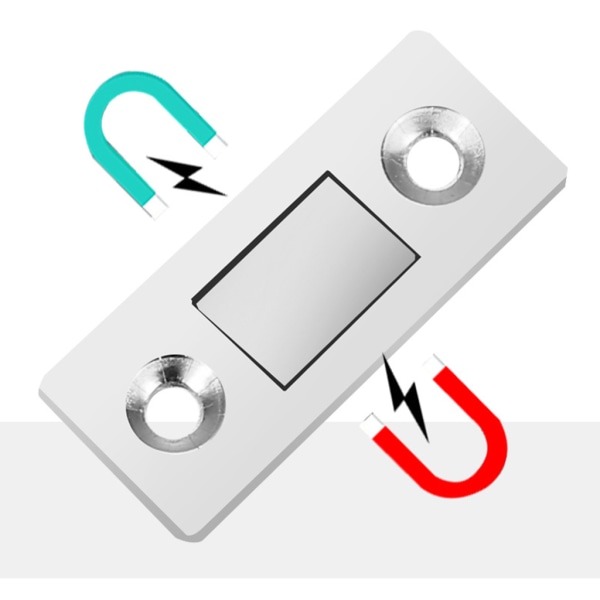 Dold dörrstängare magnetskåp fångar magnetiska dörrstopp med skruv och lim, för skjutdörrar för garderobsskåp Silver