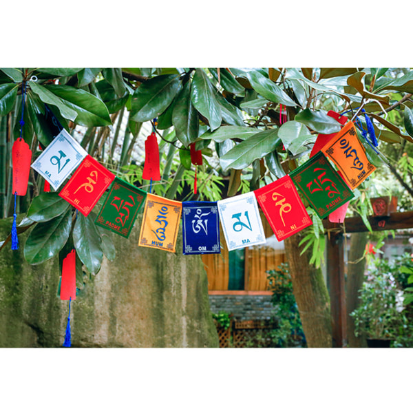 Mini färgglad vindhästflagga 5 färger traditionell buddhistisk ceremoniflagga
