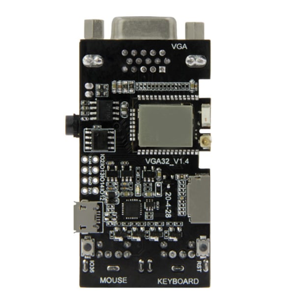 VGA-ohjainkortti PS/2 Hiiri Näppäimistö Ohjausmoduuli Micro32-piirisarjalla Peliympäristö ANSI/VT-pääte ESP32:lle