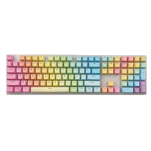 PBT GradientRainbow Keycaps Tilpassbart Bakgrunnsbelyst Keycap-sett OEM-profil for Mekaniske Tastaturer 104 Taster