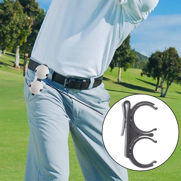 Golfbollar Clip On Midjeband Bälte Golftillbehör 2 Bollar Förpackning Bollhållare