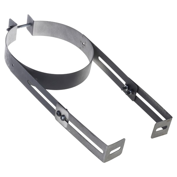 Multifunktionelle skorstensrørsklemmer, justerbart rustfrit stål, 150 mm, sort