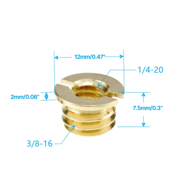 5 st 1/4 tum till 3/8 tum omvandlar skruvadapter Reducer Bussing Converter för DSLR-kamera Videokamera Stativ Monopod