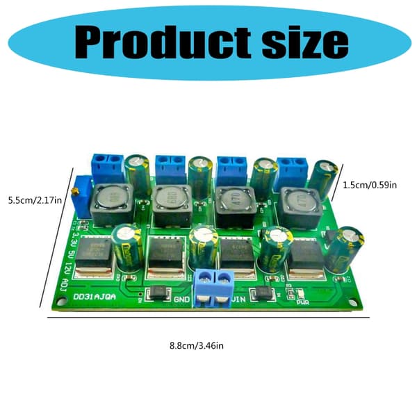 3A 4-kanals 3,3V 5V 12V Step Down Converter Modul Step Down Converter Board