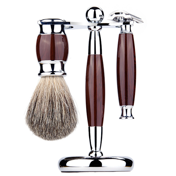 Manuelt barberingssæt til mænd, skægrensende børste, skraber til barberkostholder, plejeværktøj