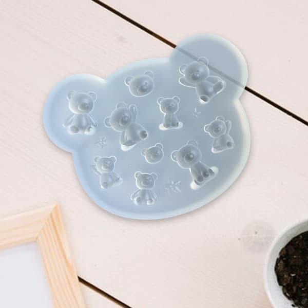 Silikoneform Små Bjørne Tilbehør Forme Epoxy Resin Smykkefremstilling Form