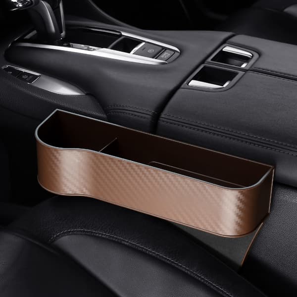 Bil Centerkonsol Organizer Holder Container Til Telefonopladning Kort Skridsikker Beige main driver