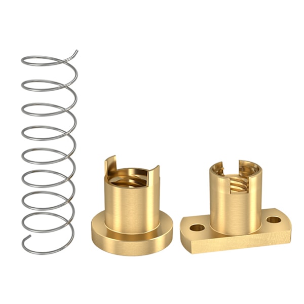 T8 Lödskruv Mässingsmutter Uppgradering för Ender 3 CR-10 / Tornado/Clone 3D-skrivardel Anti-glapp Fjäder Mutter Stigning 2mm