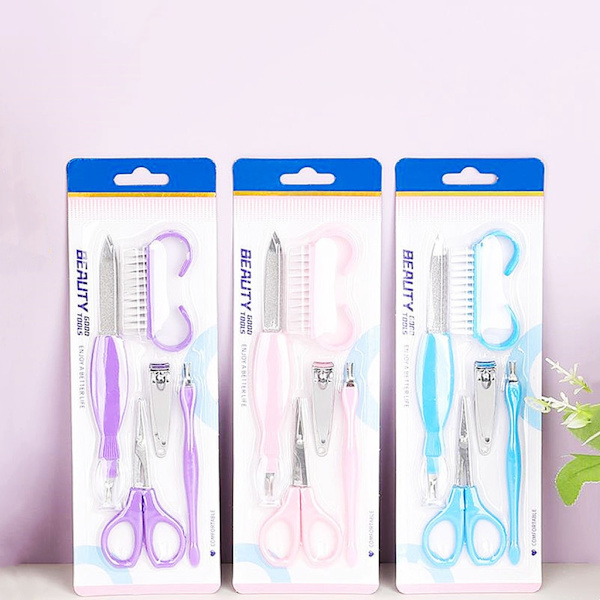 Nagelfil Basic Nail Preps Kit Nagelbandstrimmerpaket med nagelfil, 5 delar Professionella nagelfilar för akrylnaglar