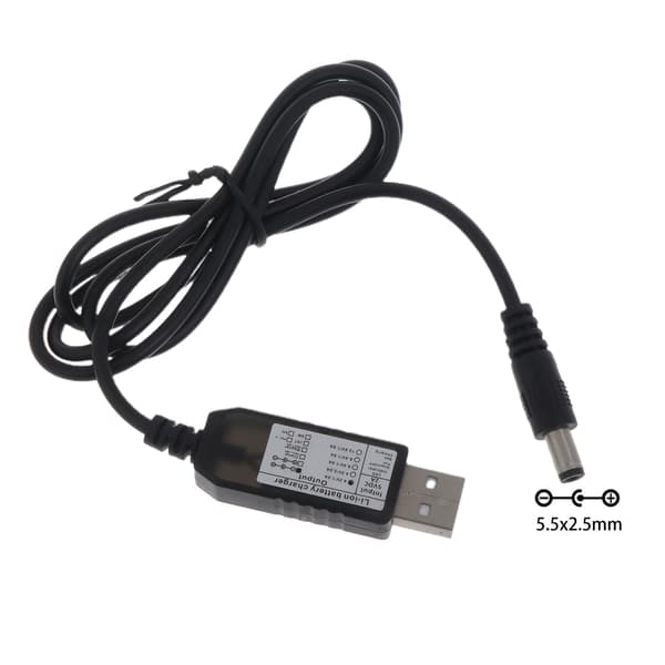 USB til DC 5.5x2.5mm til DC 4.2Volt Strømplugg Koblingskabel USB til DC