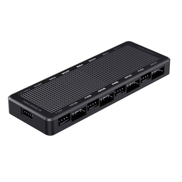 Vifte- og lyskontrollerhub med 5V 3Pin ARGB 4Pin PWM for PC-modding